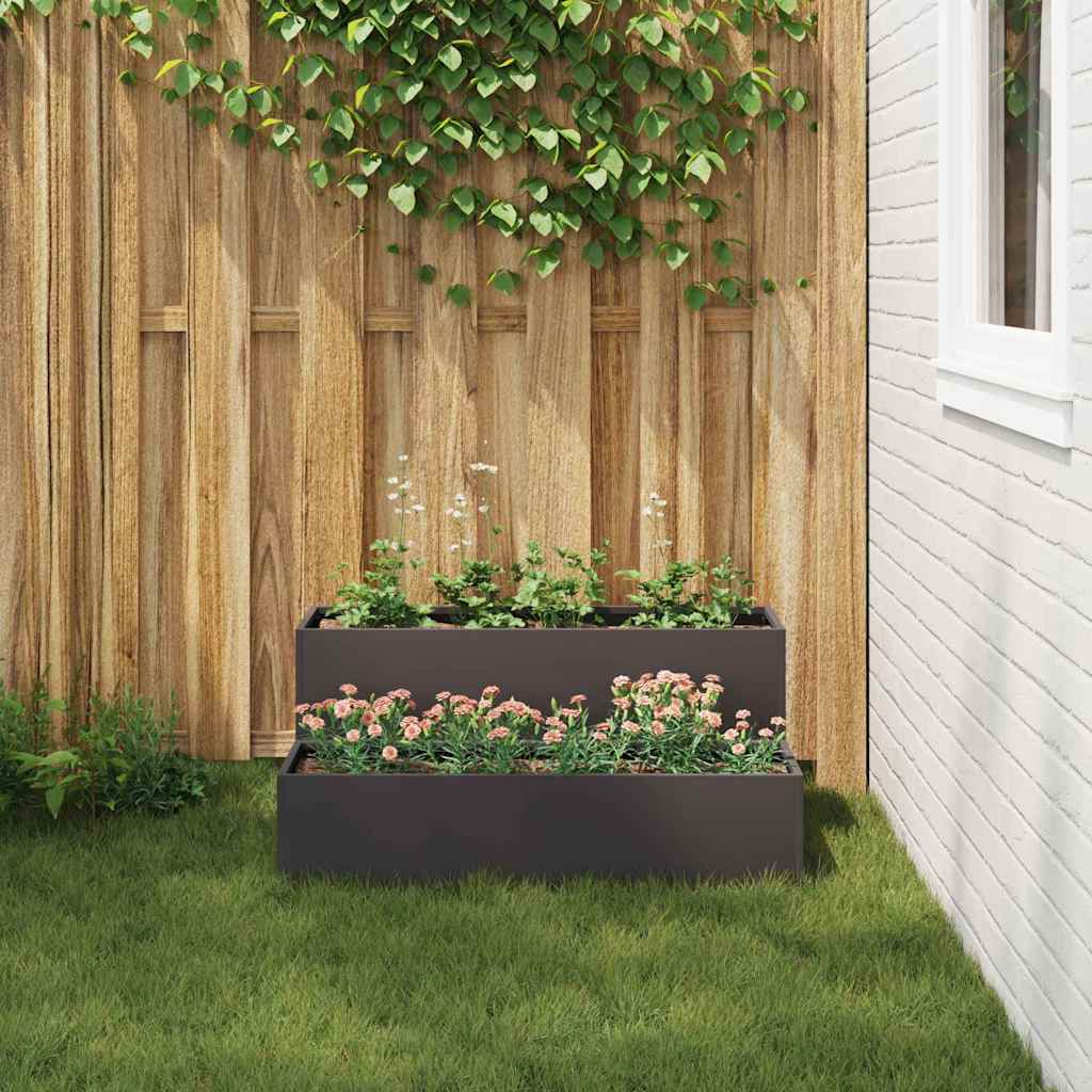 Vază pentru Grădină Negru 100 x 60 x 45 cm Oțel GartenMobel Dekor