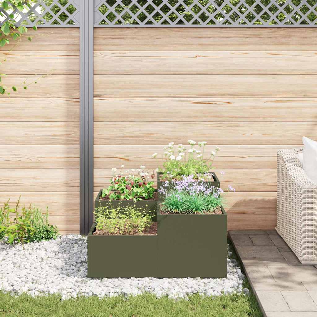Vază pentru Grădină Olivengrønn 100 x 100 x 48 cm Oțel GartenMobel Dekor