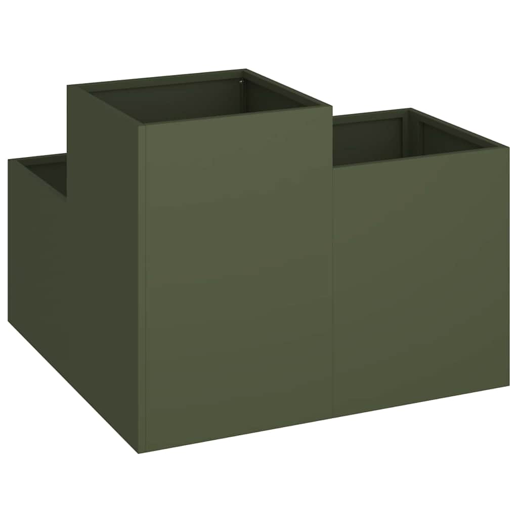 Vază pentru Grădină Olivengrønn 100 x 100 x 60 cm Oțel GartenMobel Dekor