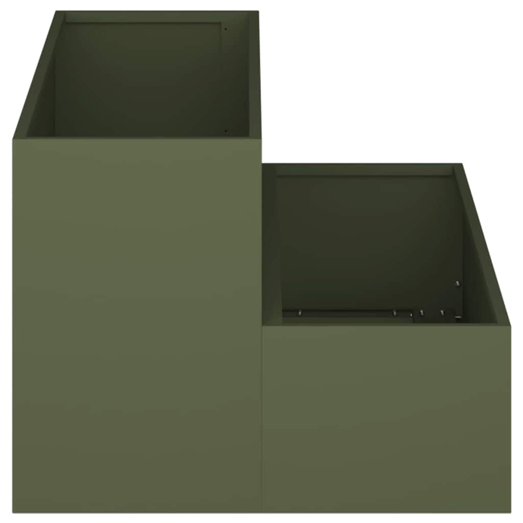 Vază pentru Grădină Olivengrønn 100 x 60 x 45 cm Oțel GartenMobel Dekor