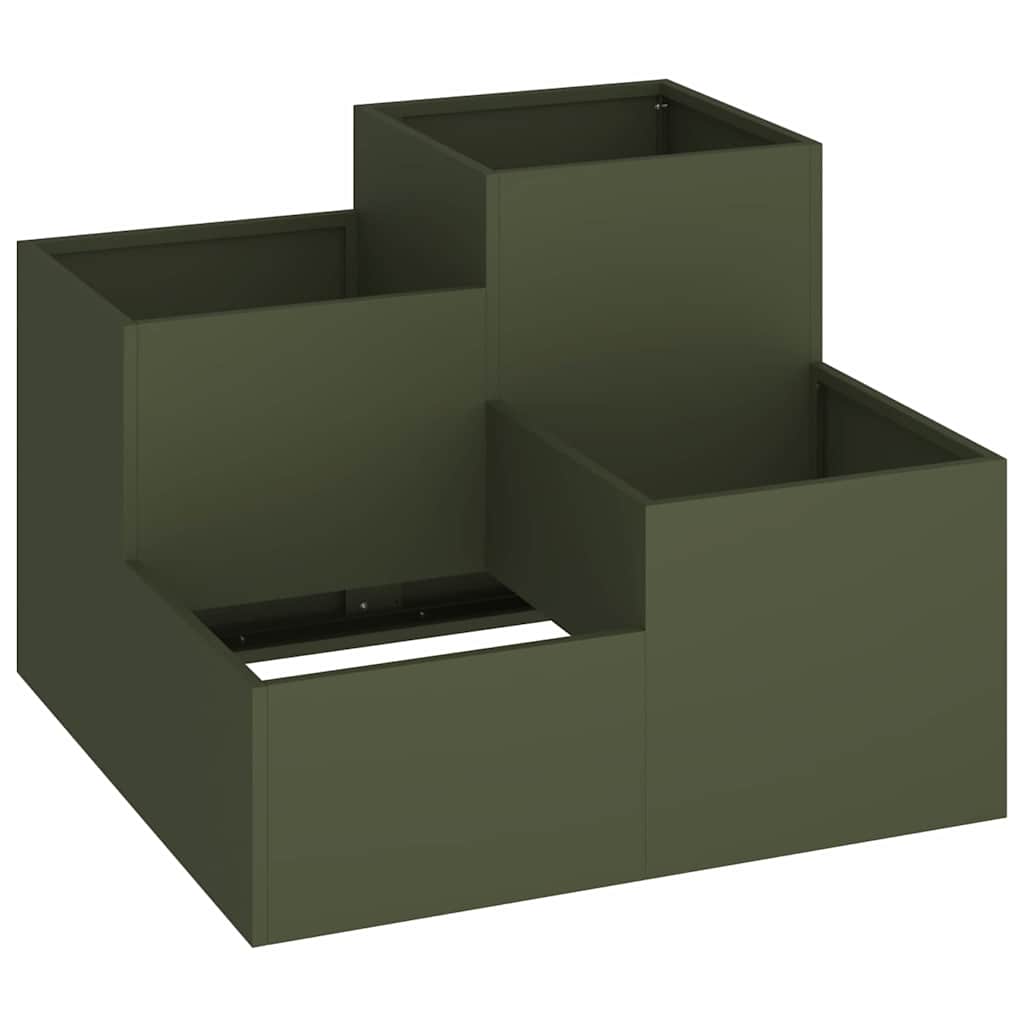Vază pentru Grădină Olivengrønn 80 x 80 x 60 cm Oțel GartenMobel Dekor