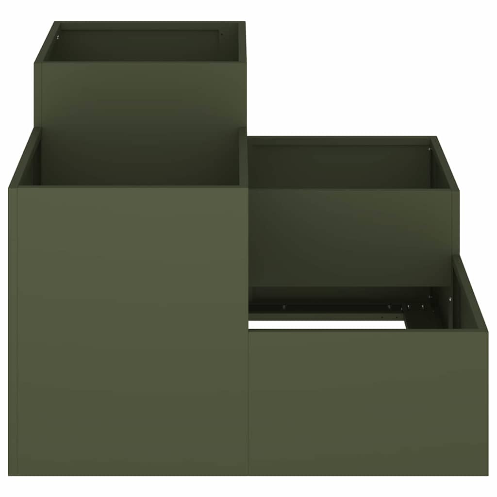 Vază pentru Grădină Olivengrønn 80 x 80 x 60 cm Oțel GartenMobel Dekor