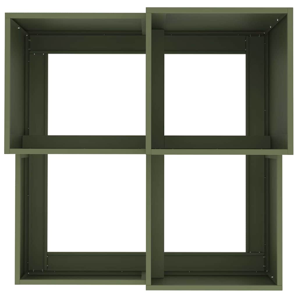 Vază pentru Grădină Olivengrønn 80 x 80 x 60 cm Oțel GartenMobel Dekor