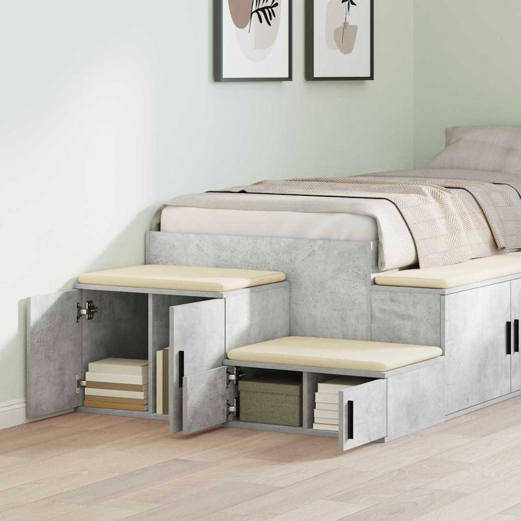 Dulap de depozitare Gri beton 127 x 41 x 40 cm Lemn compozit GartenMobel Dekor