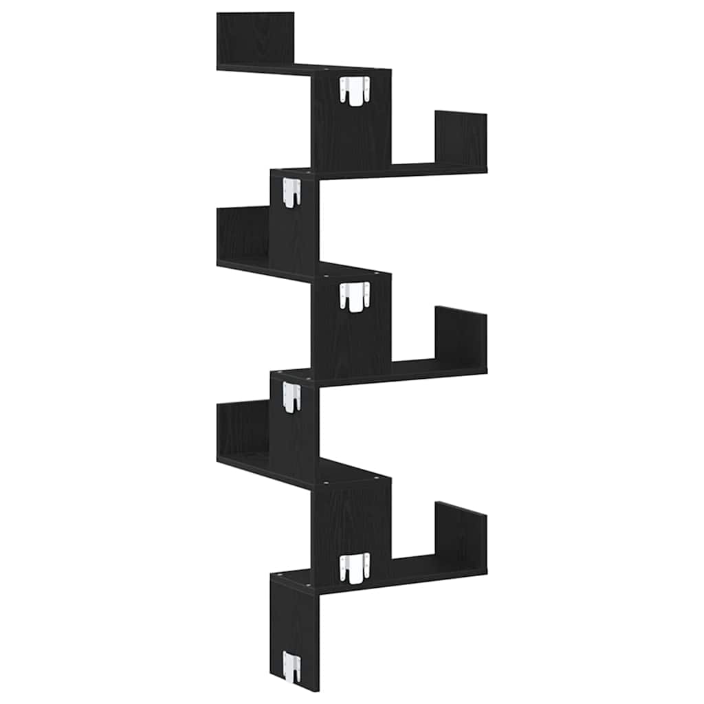 Etajera de colț Stejar negru 45 x 45 x 147 cm Lemn compozit GartenMobel Dekor