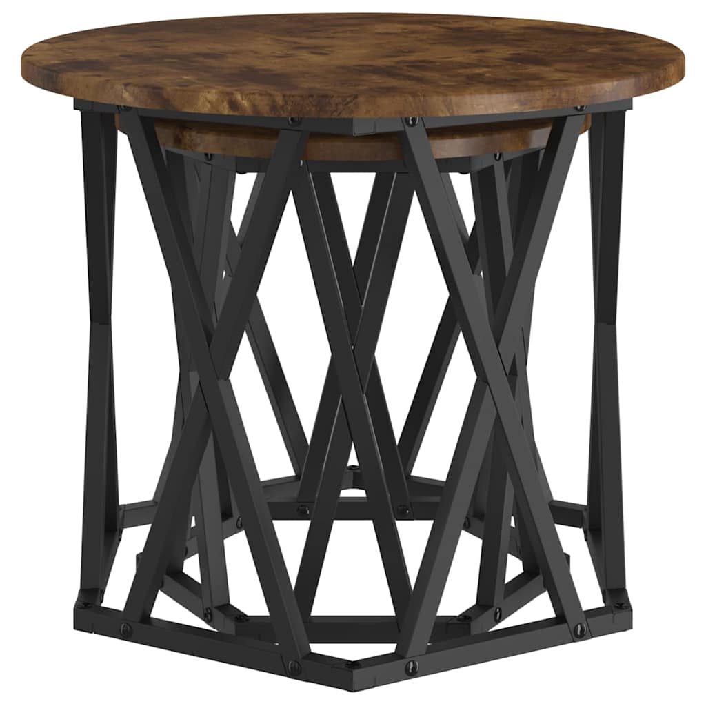Masă laterală 2 pcs Stejar afumat 50 x 50 x 40 cm GartenMobel Dekor