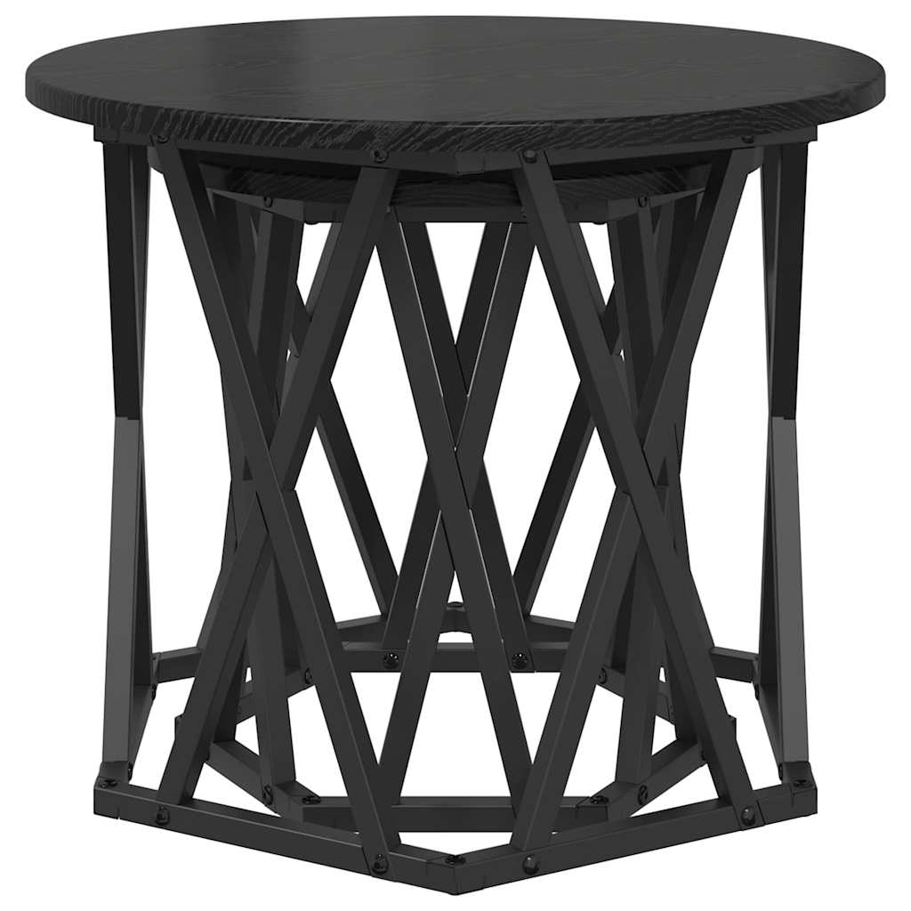 Masă laterală 2 pcs Stejar negru 50 x 50 x 40 cm GartenMobel Dekor