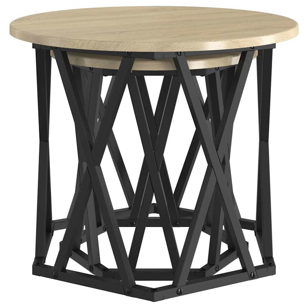 Masă laterală 2 pcs Stejar sonoma 50 x 50 x 40 cm GartenMobel Dekor