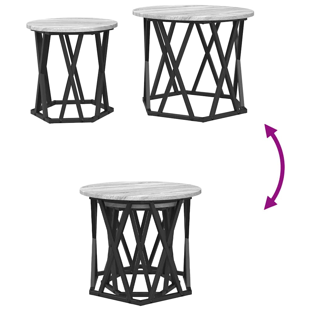 Masă laterală 2 pcs sonoma gri 50 x 50 x 40 cm GartenMobel Dekor