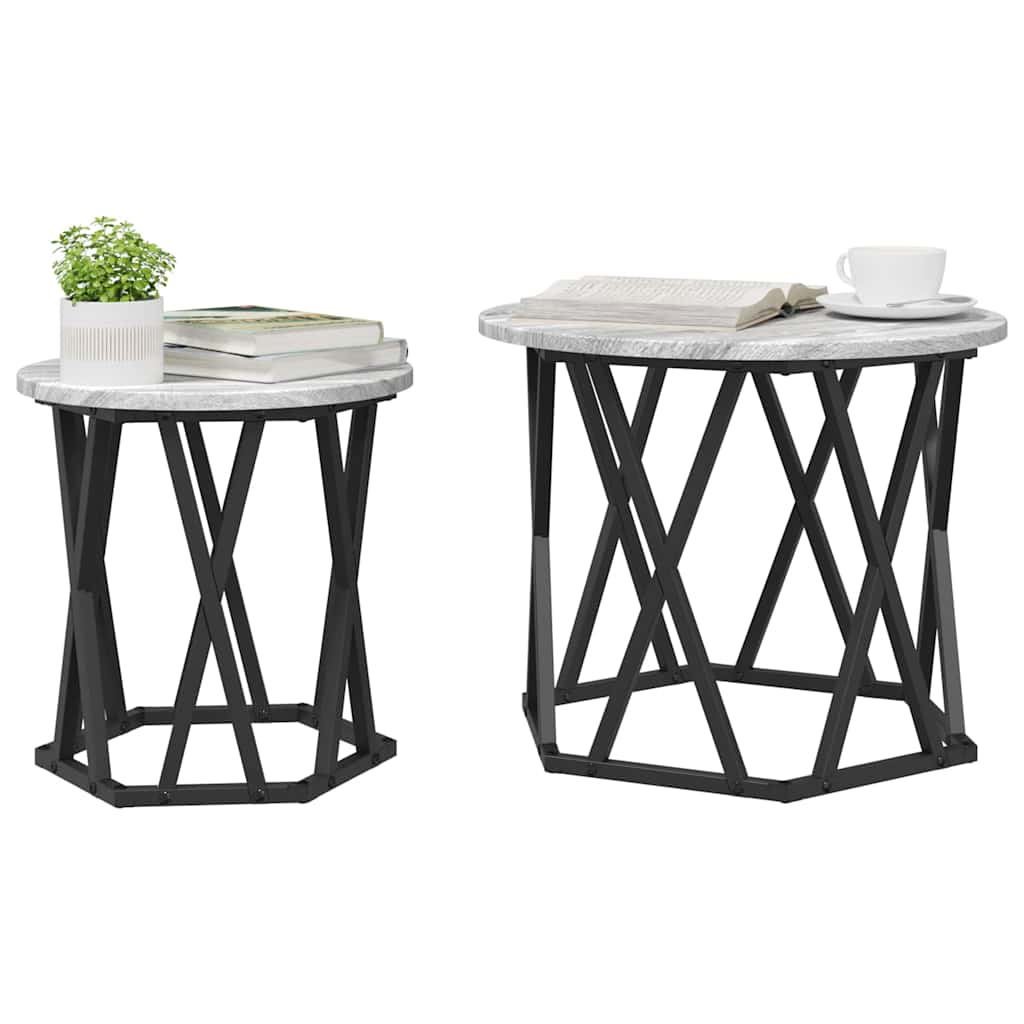 Masă laterală 2 pcs sonoma gri 50 x 50 x 40 cm GartenMobel Dekor