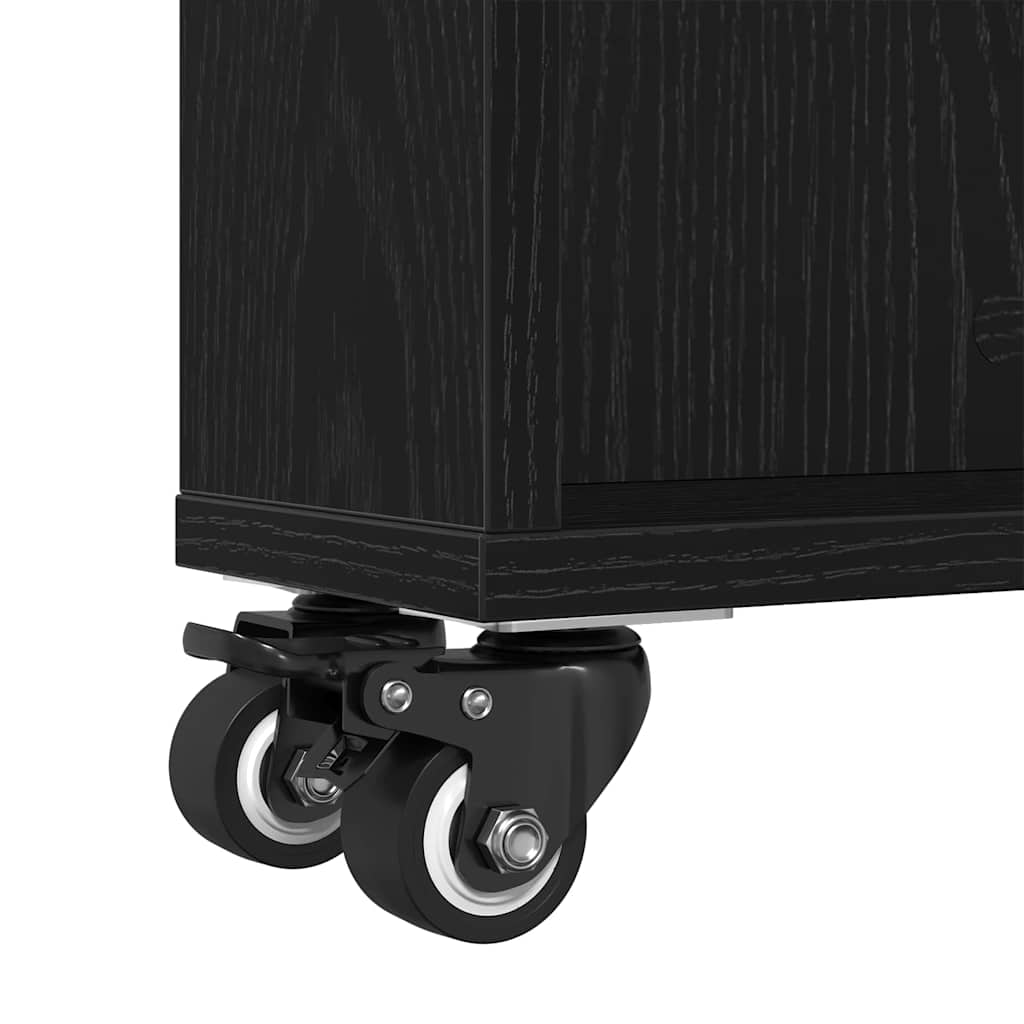 Troler Îngust Stejar negru 48 x 13 x 68 cm Lemn compozit GartenMobel Dekor