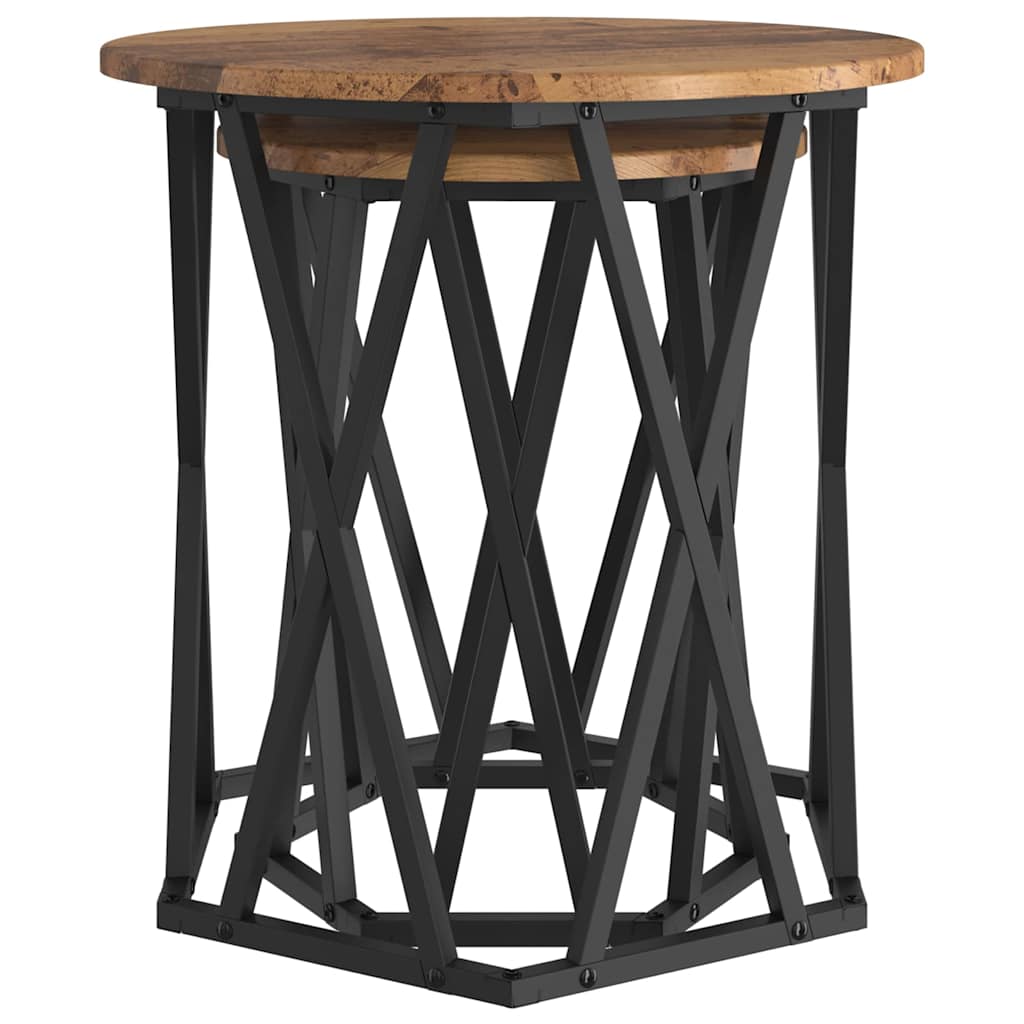 Masă de cafea 2 pcs Lemn vechi 50 x 50 x 50 cm GartenMobel Dekor