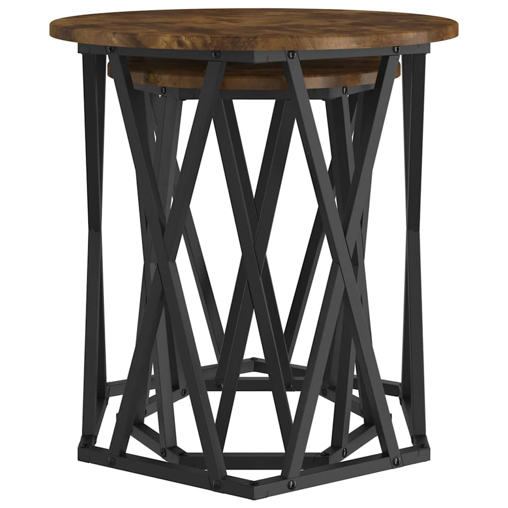 Masă de cafea 2 pcs Stejar afumat 50 x 50 x 50 cm GartenMobel Dekor