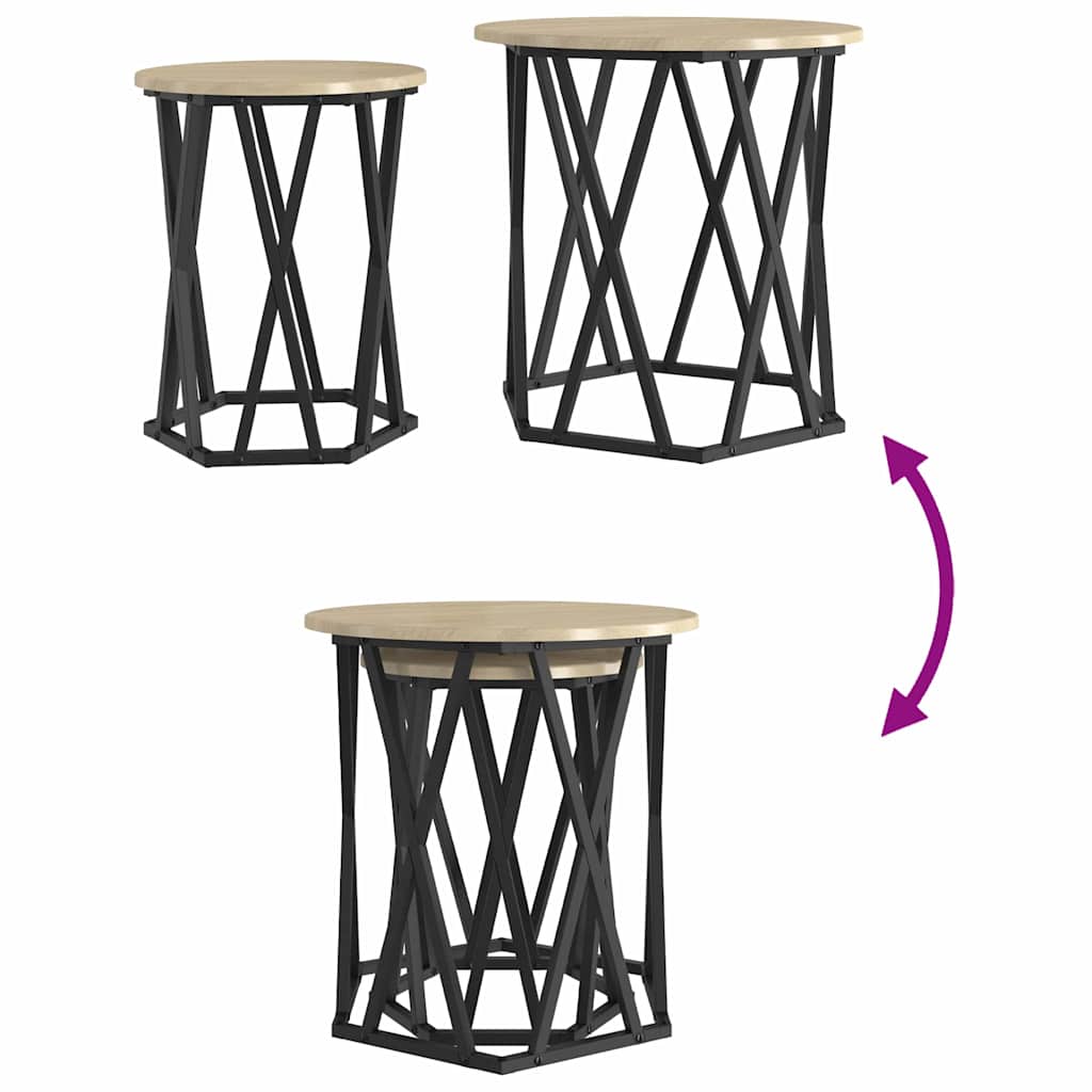 Masă de cafea 2 pcs Stejar sonoma 50 x 50 x 50 cm GartenMobel Dekor