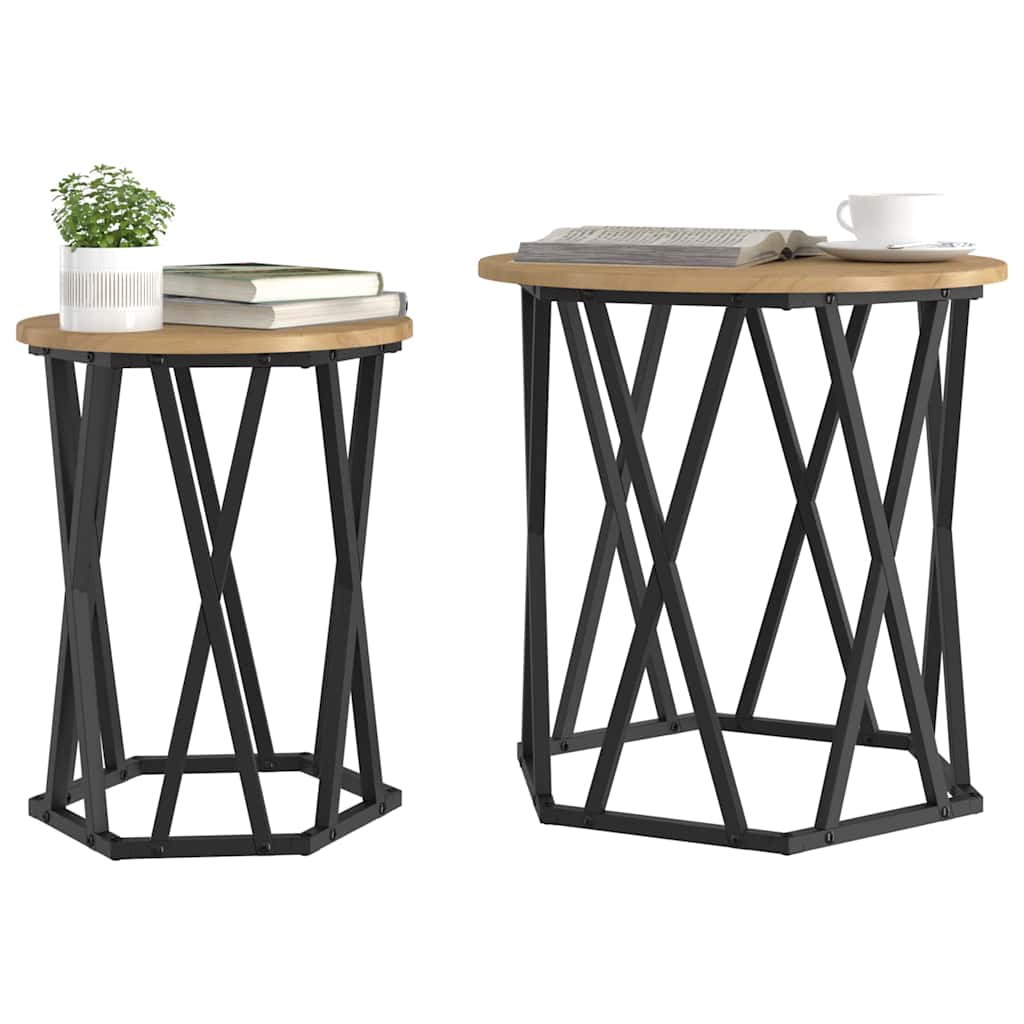 Masă de cafea 2 pcs stejar artizanal 50 x 50 x 50 cm GartenMobel Dekor
