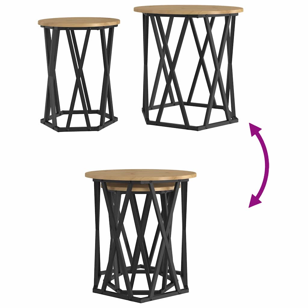 Masă de cafea 2 pcs stejar artizanal 50 x 50 x 50 cm GartenMobel Dekor