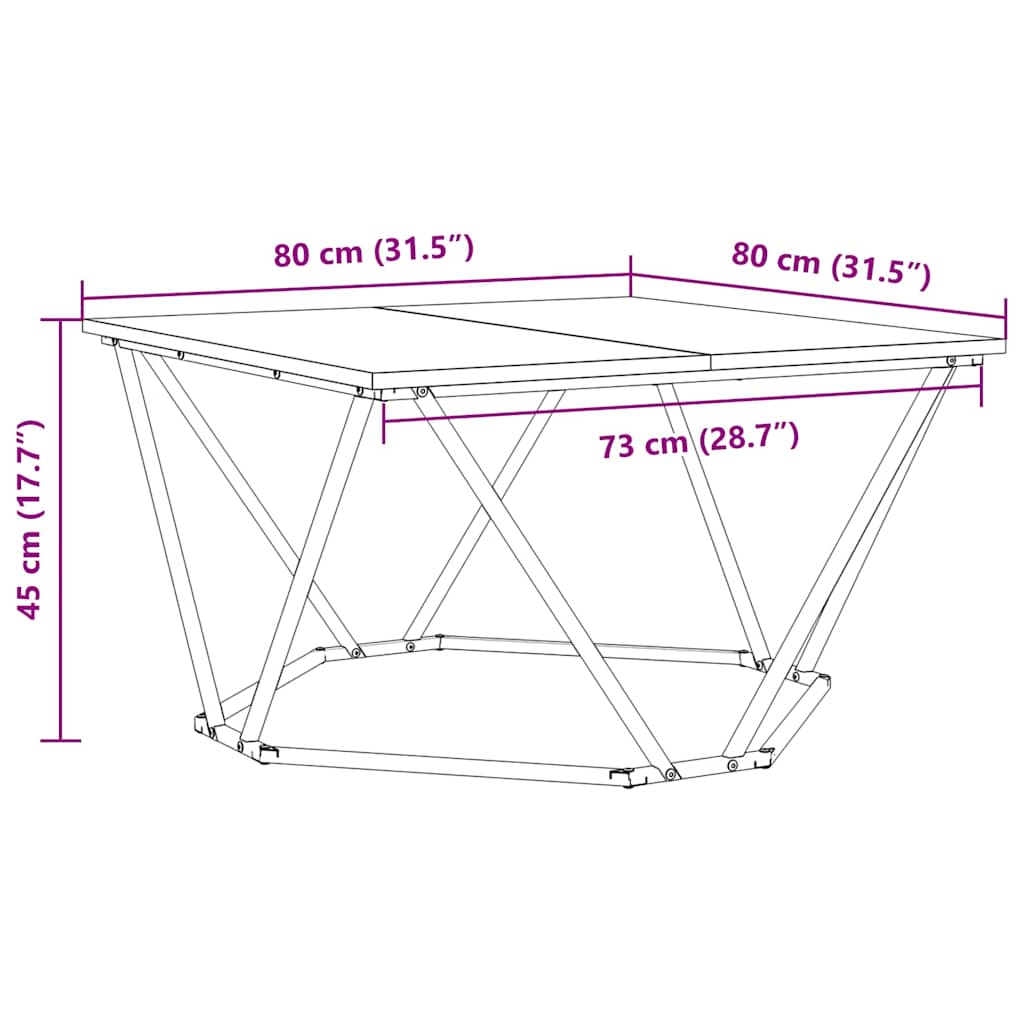 Masă de cafea stejar artizanal 80 x 80 x 45 cm GartenMobel Dekor
