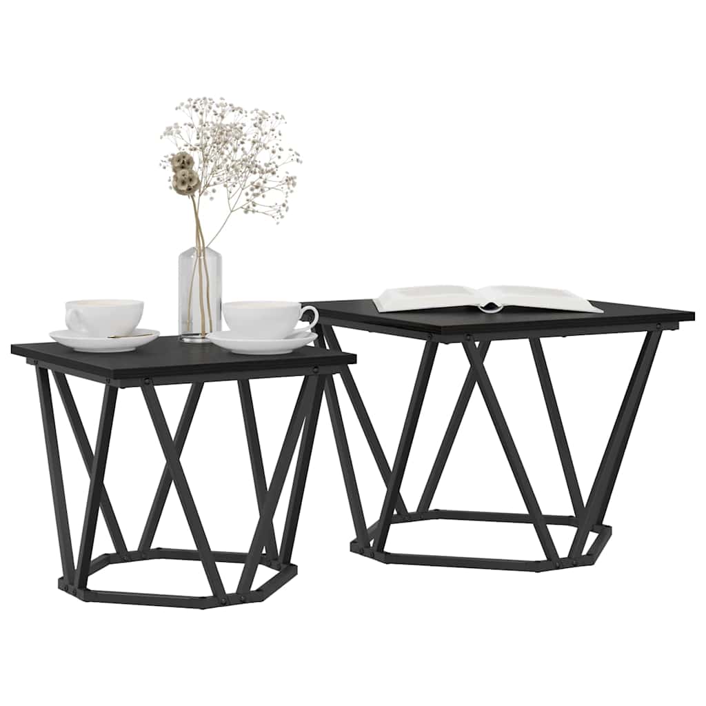Set măsuțe laterale 2 pcs Stejar negru 50 x 50 x 40 cm GartenMobel Dekor