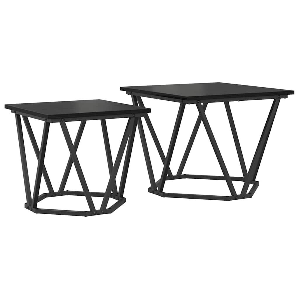 Set măsuțe laterale 2 pcs Stejar negru 50 x 50 x 40 cm GartenMobel Dekor