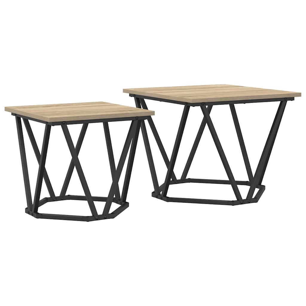 Set măsuțe laterale 2 pcs Stejar sonoma 50 x 50 x 40 cm GartenMobel Dekor