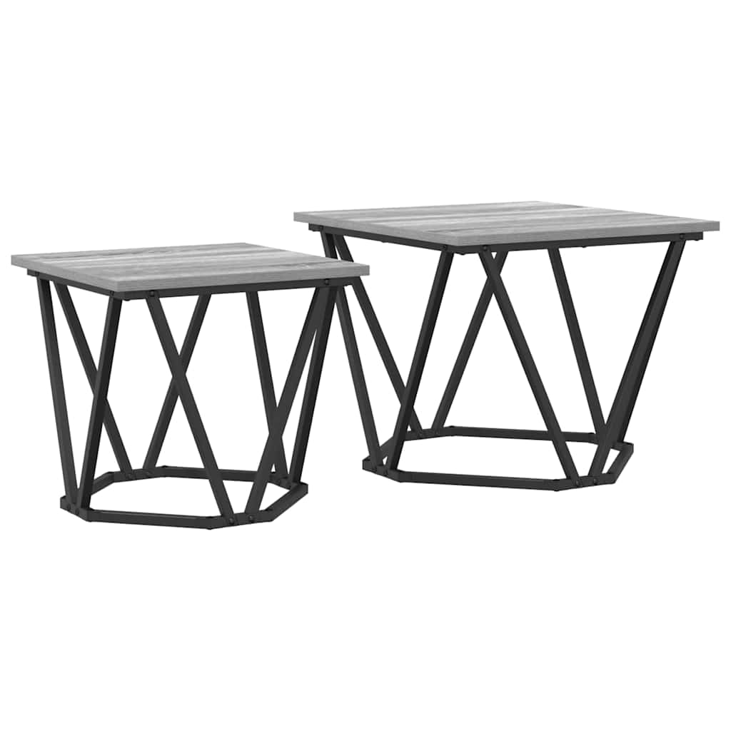 Set măsuțe laterale 2 pcs sonoma gri 50 x 50 x 40 cm GartenMobel Dekor