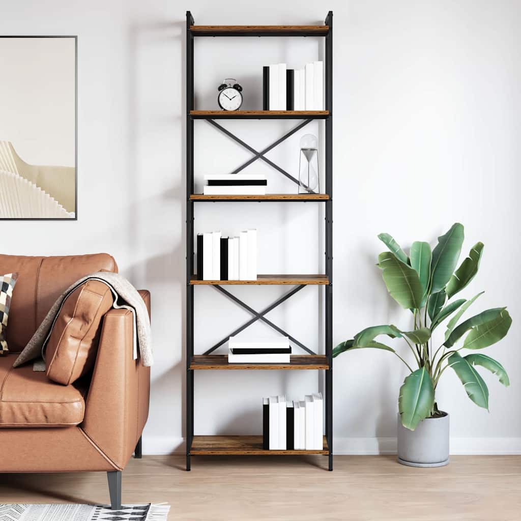 Bibliotecă Lemn vechi 60 x 30 x 188 cm Lemn compozit GartenMobel Dekor