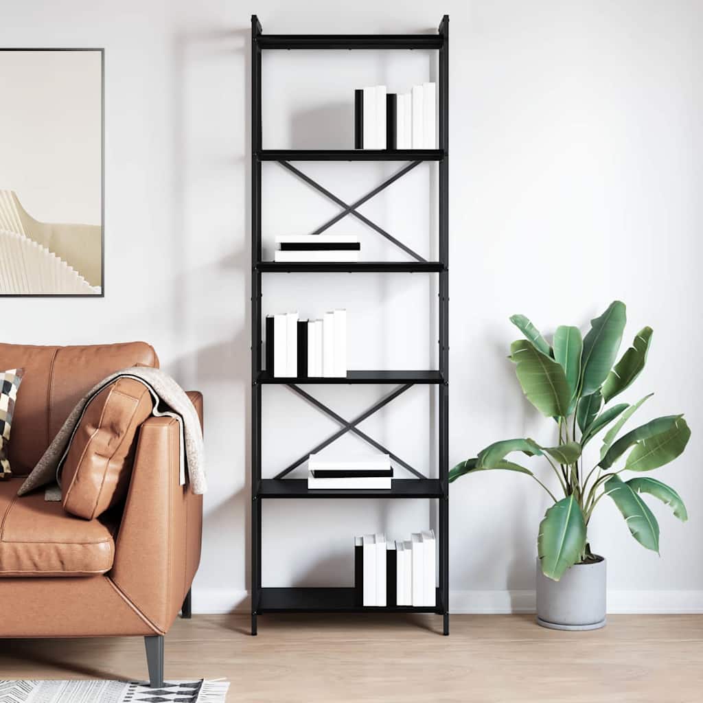 Bibliotecă Stejar negru 60 x 30 x 188 cm Lemn compozit GartenMobel Dekor