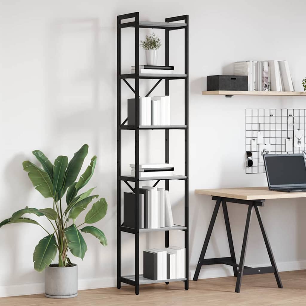 Bibliotecă sonoma gri 40 x 30 x 188 cm Lemn compozit GartenMobel Dekor