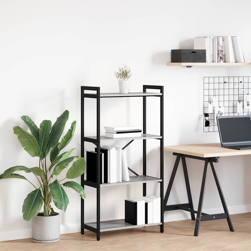 Bibliotecă sonoma gri 60 x 30 x 118 cm Lemn compozit GartenMobel Dekor