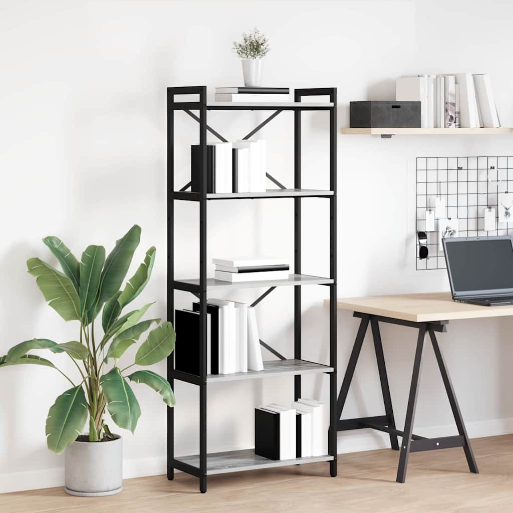 Bibliotecă sonoma gri 60 x 30 x 153 cm Lemn compozit GartenMobel Dekor