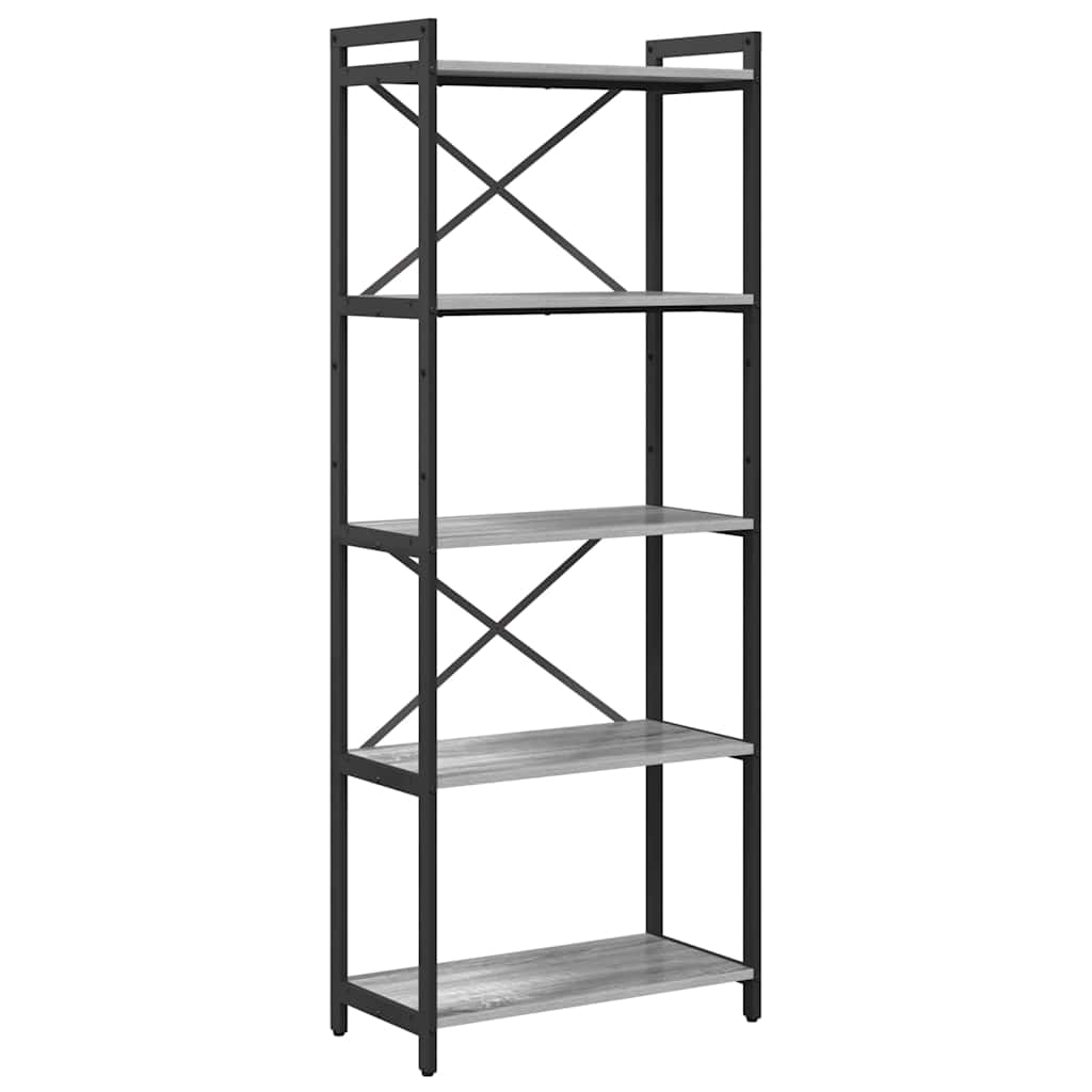 Bibliotecă sonoma gri 60 x 30 x 153 cm Lemn compozit GartenMobel Dekor