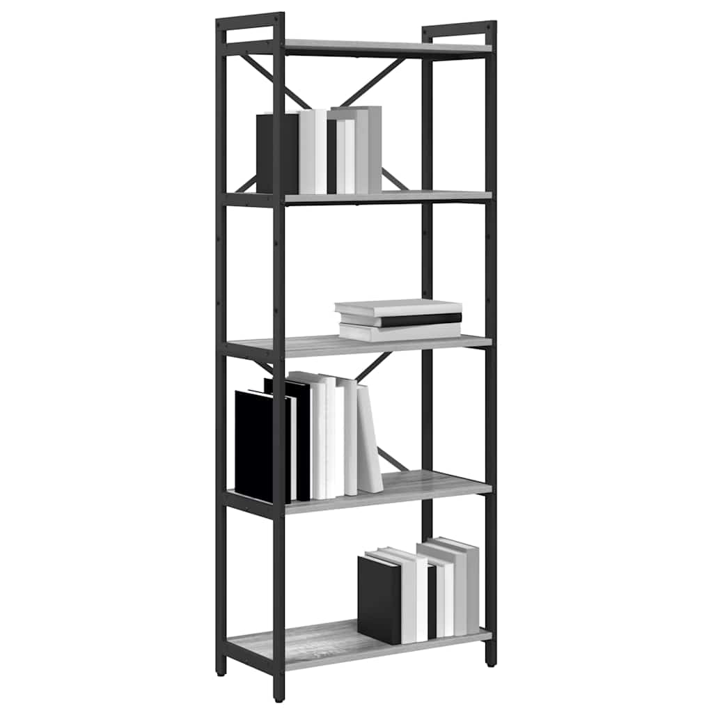 Bibliotecă sonoma gri 60 x 30 x 153 cm Lemn compozit GartenMobel Dekor
