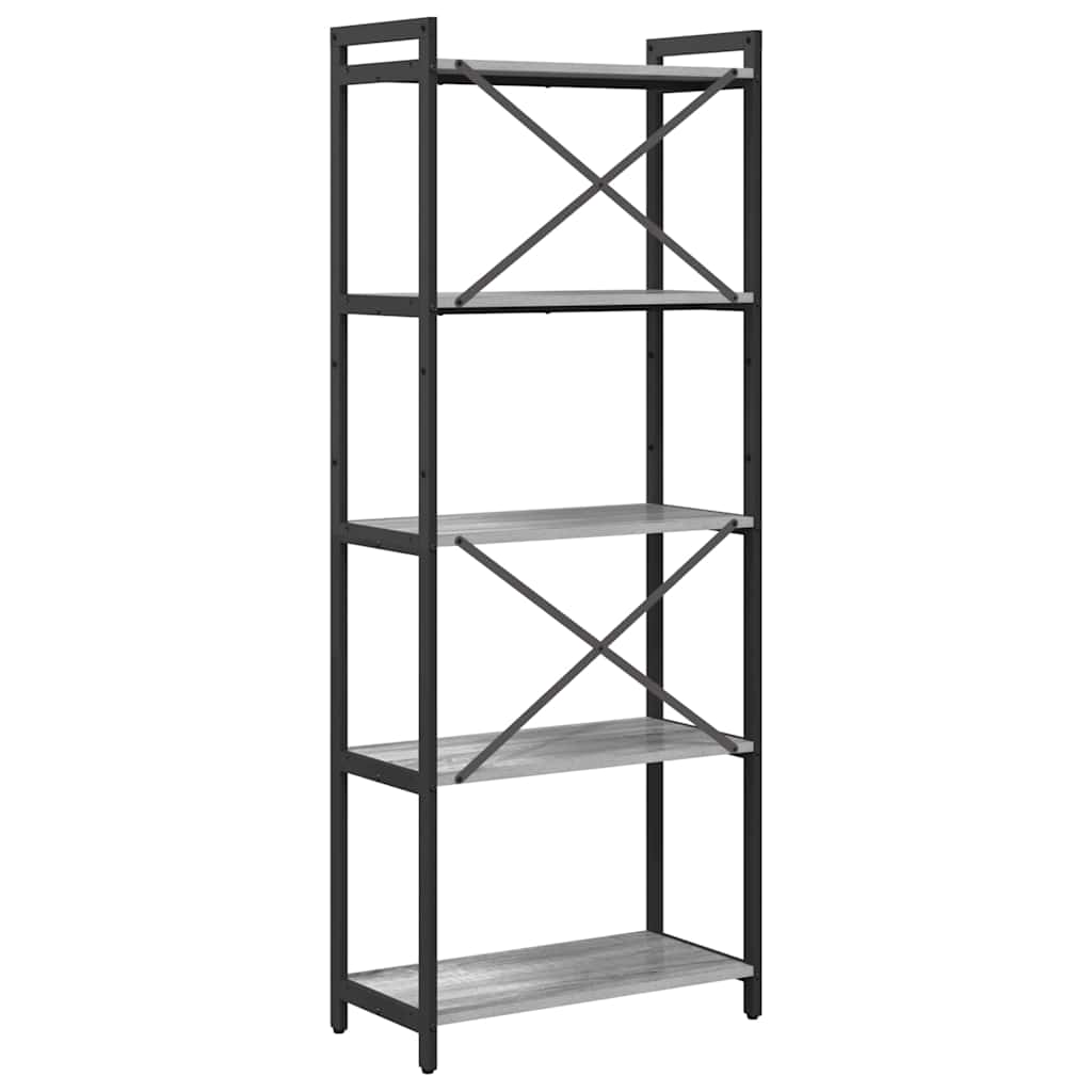 Bibliotecă sonoma gri 60 x 30 x 153 cm Lemn compozit GartenMobel Dekor