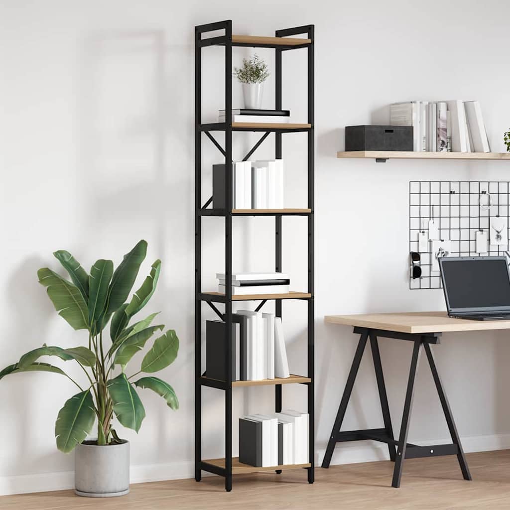 Bibliotecă stejar artizanal 40 x 30 x 188 cm Lemn compozit GartenMobel Dekor