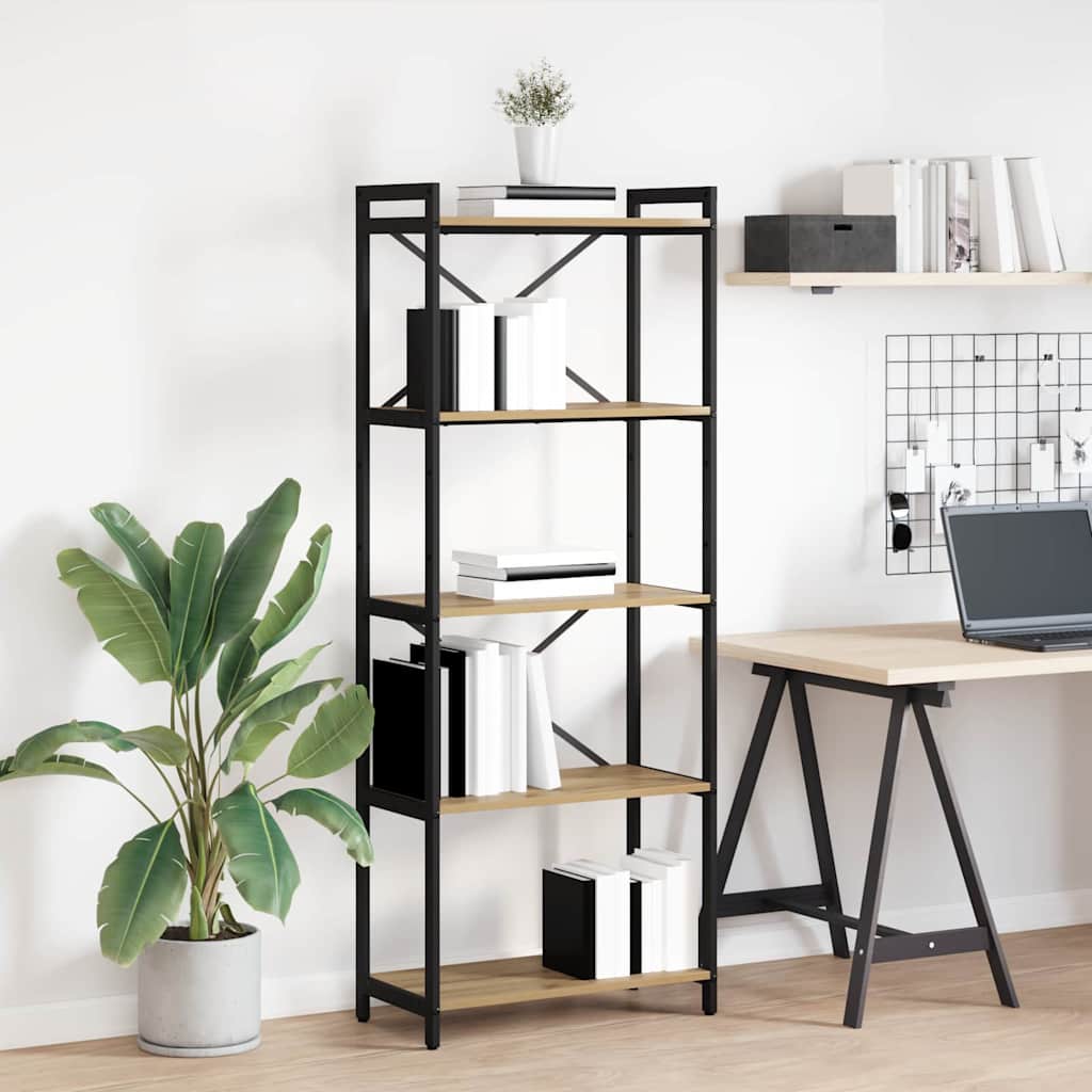 Bibliotecă stejar artizanal 60 x 30 x 153 cm Lemn compozit GartenMobel Dekor