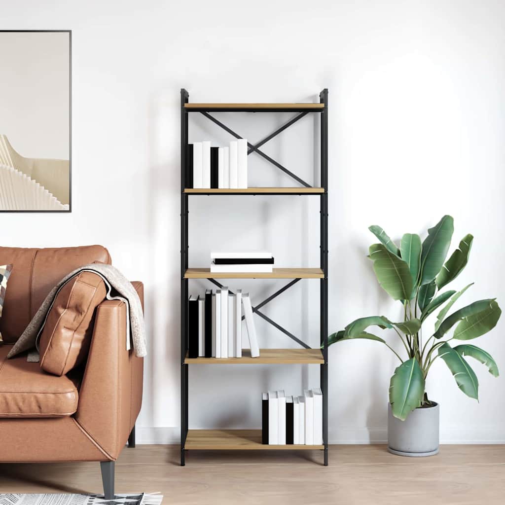 Bibliotecă stejar artizanal 60 x 30 x 153 cm Lemn compozit GartenMobel Dekor
