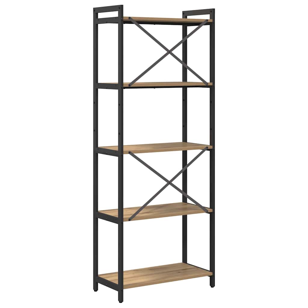 Bibliotecă stejar artizanal 60 x 30 x 153 cm Lemn compozit GartenMobel Dekor
