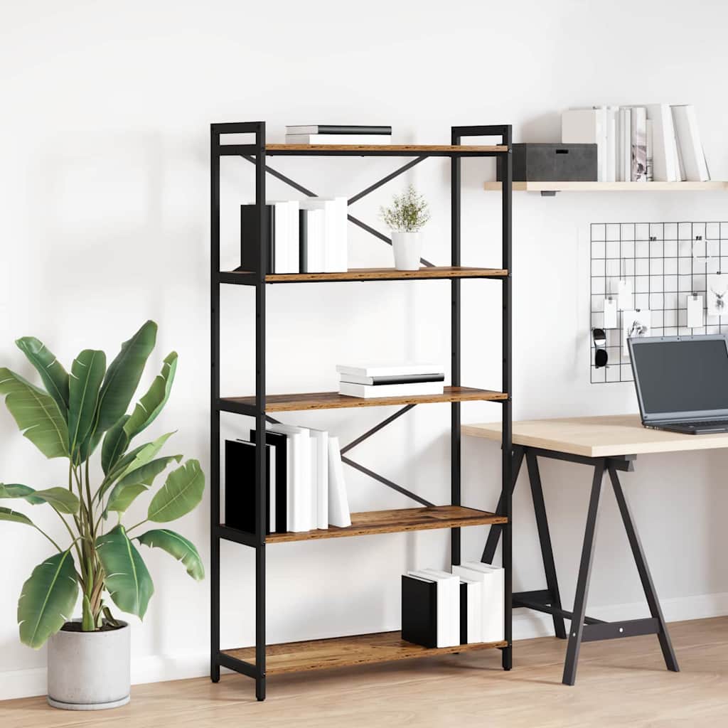 Bibliotecă Lemn vechi 80 x 30 x 153 cm Lemn compozit GartenMobel Dekor