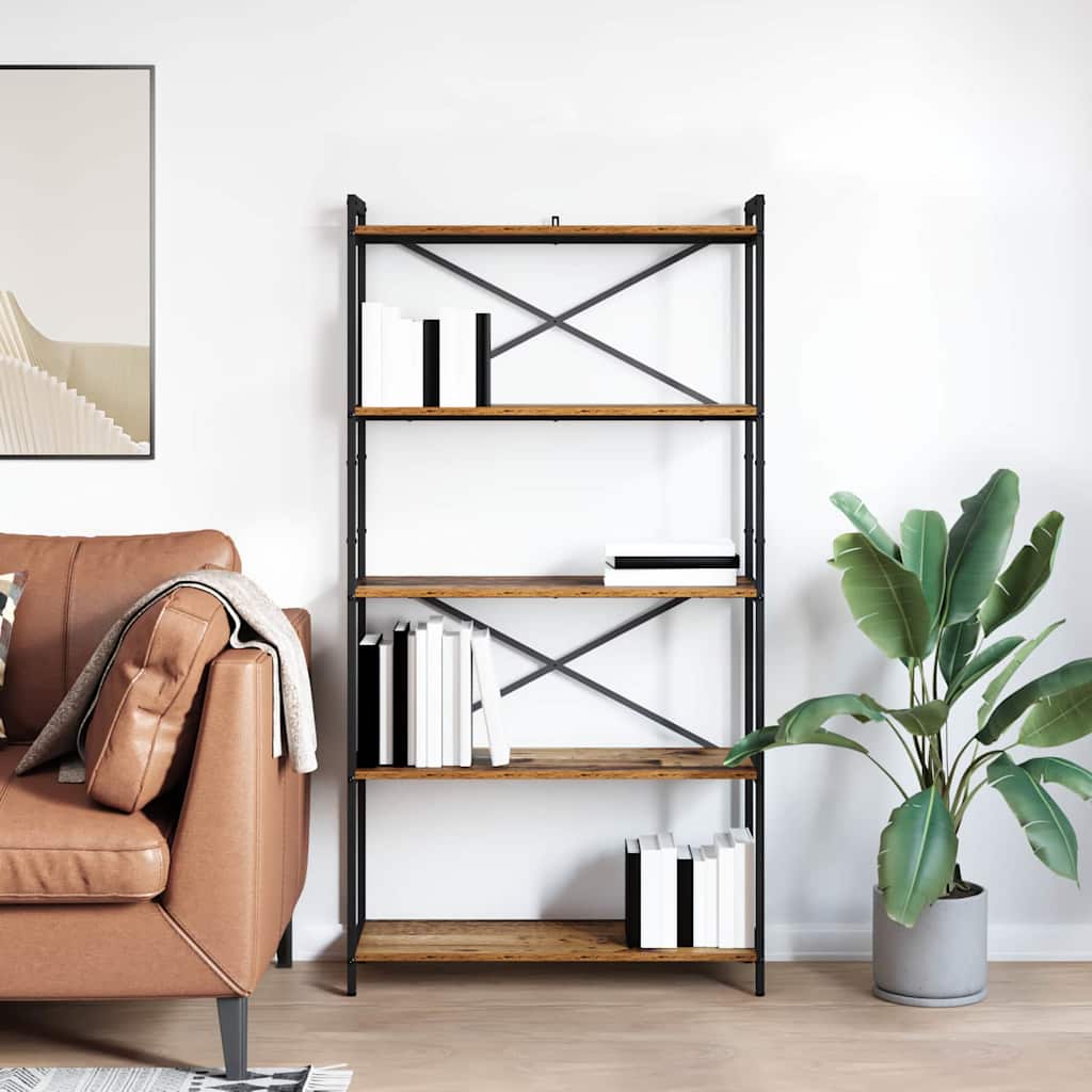 Bibliotecă Lemn vechi 80 x 30 x 153 cm Lemn compozit GartenMobel Dekor