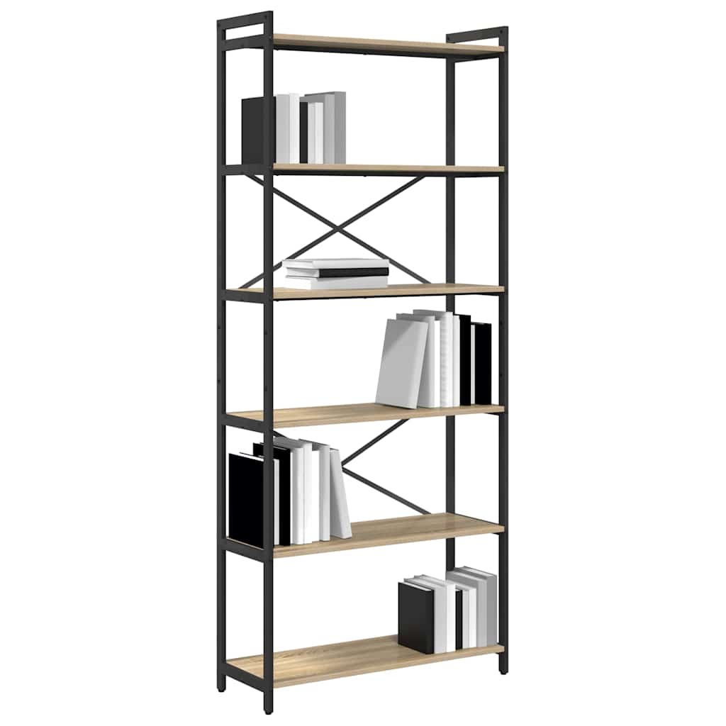Bibliotecă Stejar sonoma 80 x 30 x 188 cm Lemn compozit GartenMobel Dekor