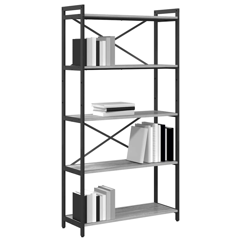 Bibliotecă sonoma gri 80 x 30 x 153 cm Lemn compozit GartenMobel Dekor