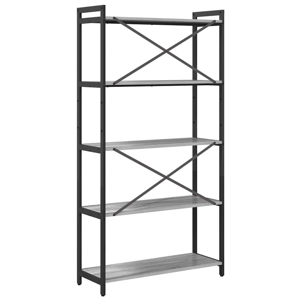 Bibliotecă sonoma gri 80 x 30 x 153 cm Lemn compozit GartenMobel Dekor
