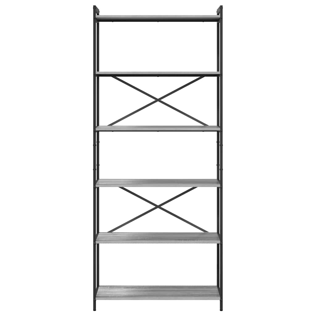 Bibliotecă sonoma gri 80 x 30 x 188 cm Lemn compozit GartenMobel Dekor