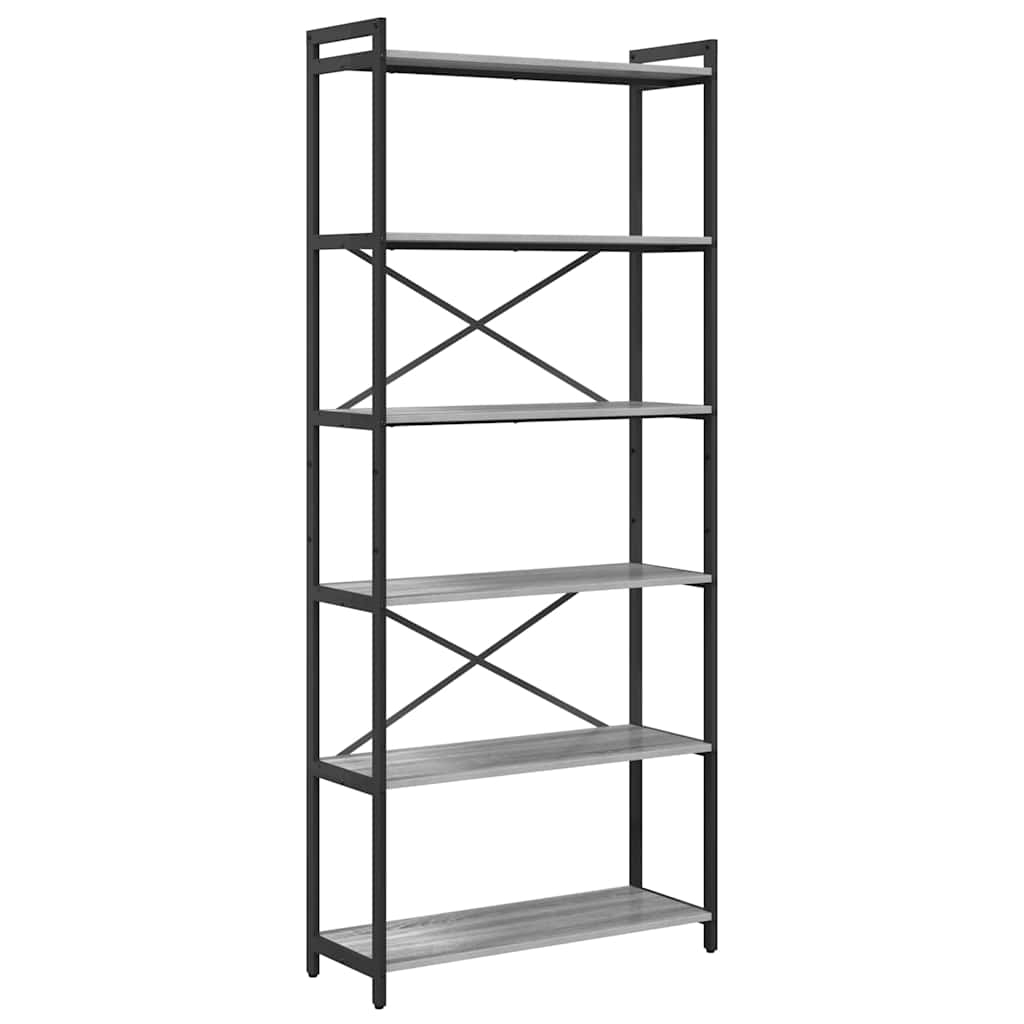 Bibliotecă sonoma gri 80 x 30 x 188 cm Lemn compozit GartenMobel Dekor