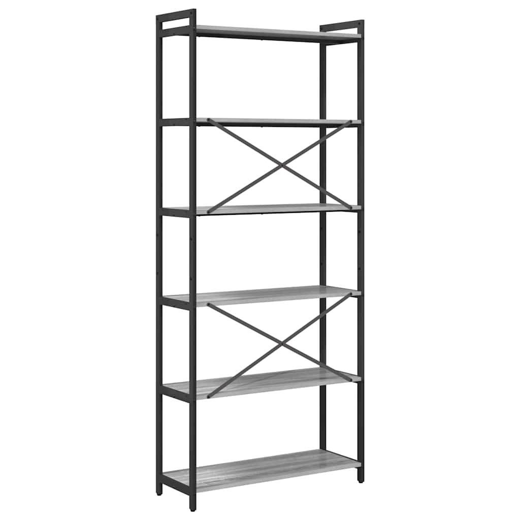Bibliotecă sonoma gri 80 x 30 x 188 cm Lemn compozit GartenMobel Dekor