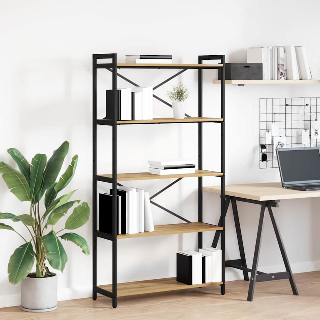 Bibliotecă stejar artizanal 80 x 30 x 153 cm Lemn compozit GartenMobel Dekor