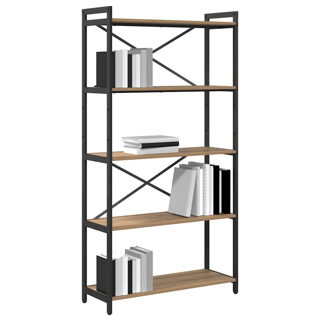 Bibliotecă stejar artizanal 80 x 30 x 153 cm Lemn compozit GartenMobel Dekor