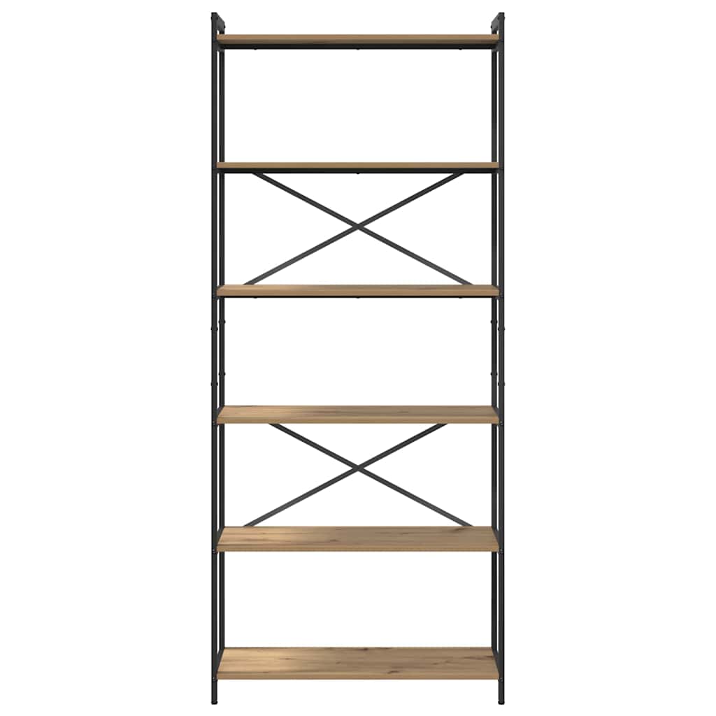 Bibliotecă stejar artizanal 80 x 30 x 188 cm Lemn compozit GartenMobel Dekor