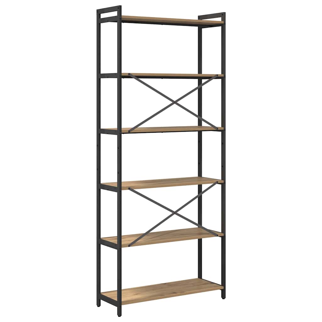 Bibliotecă stejar artizanal 80 x 30 x 188 cm Lemn compozit GartenMobel Dekor