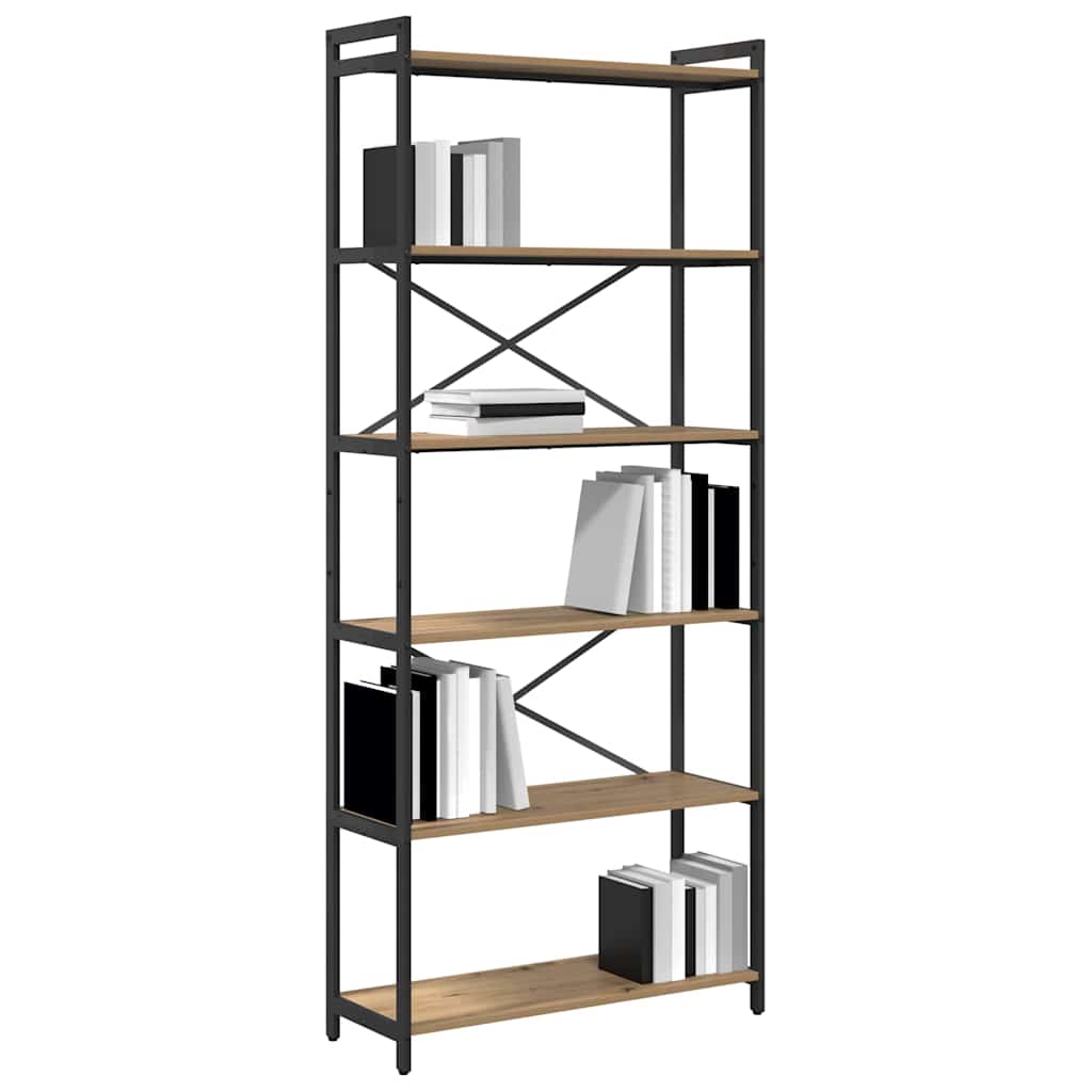 Bibliotecă stejar artizanal 80 x 30 x 188 cm Lemn compozit GartenMobel Dekor